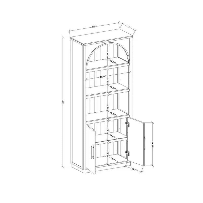 Libreria ad arco con ante