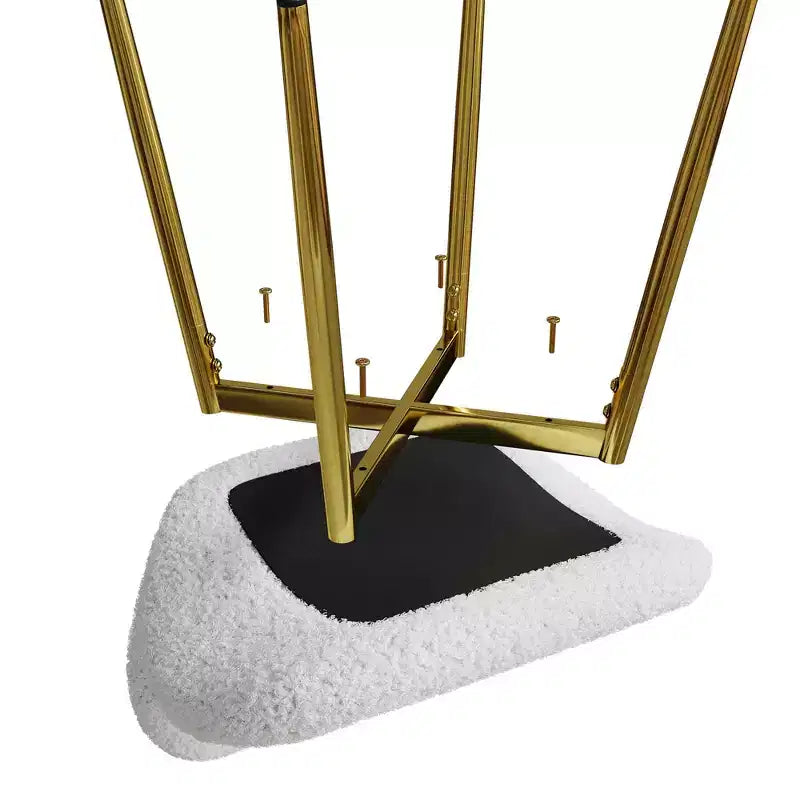 Sedie da Pranzo Moderne Minimaliste in Velluto Teddy Verde Set da 2 con Robuste Gambe in Metallo Dorato Schienale per Cucina Ristoranti Ufficio Bianco