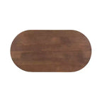 Tavolino da Caffè Ovale in Legno Conan, 38x20x17, Marrone Noce