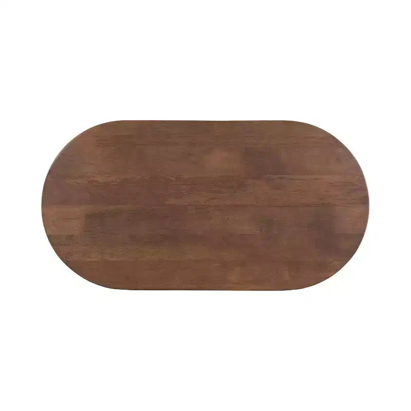 Tavolino da Caffè Ovale in Legno Conan, 38x20x17, Marrone Noce