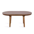Tavolino da Caffè Ovale in Legno Conan, 38x20x17, Marrone Noce