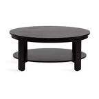 Tavolino da caffè ovale Foxford in legno, 38x24x18, nero