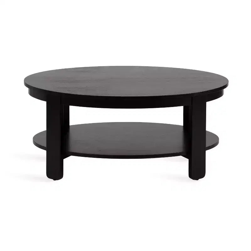 Tavolino da caffè ovale Foxford in legno, 38x24x18, nero