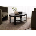 Tavolino da caffè ovale Foxford in legno, 38x24x18, nero