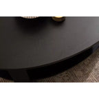 Tavolino da caffè ovale Foxford in legno, 38x24x18, nero