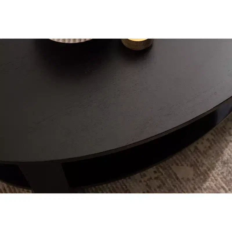 Tavolino da caffè ovale Foxford in legno, 38x24x18, nero