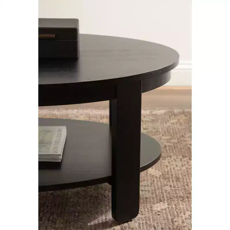 Tavolino da caffè ovale Foxford in legno, 38x24x18, nero
