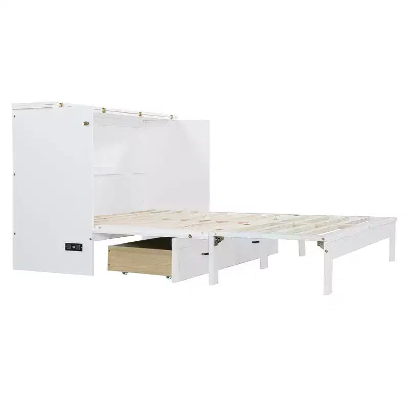 Letto a scomparsa moderno Queen in rattan con ampio cassetto per soggiorno e camera degli ospiti