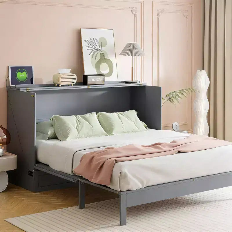 Letto a scomparsa moderno Queen in rattan con ampio cassetto per soggiorno e camera degli ospiti