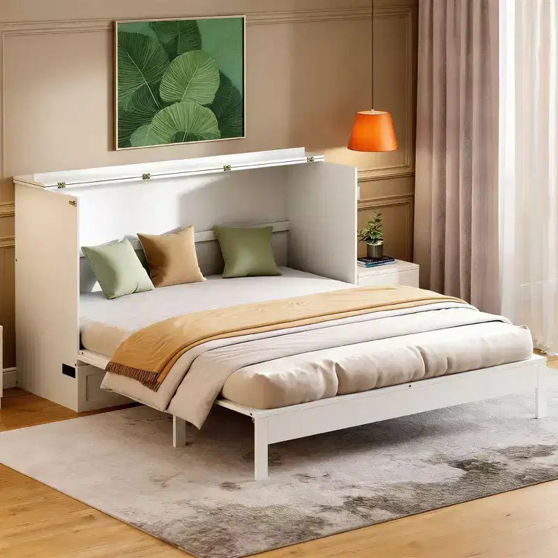 Letto a scomparsa moderno Queen in rattan con ampio cassetto per soggiorno e camera degli ospiti
