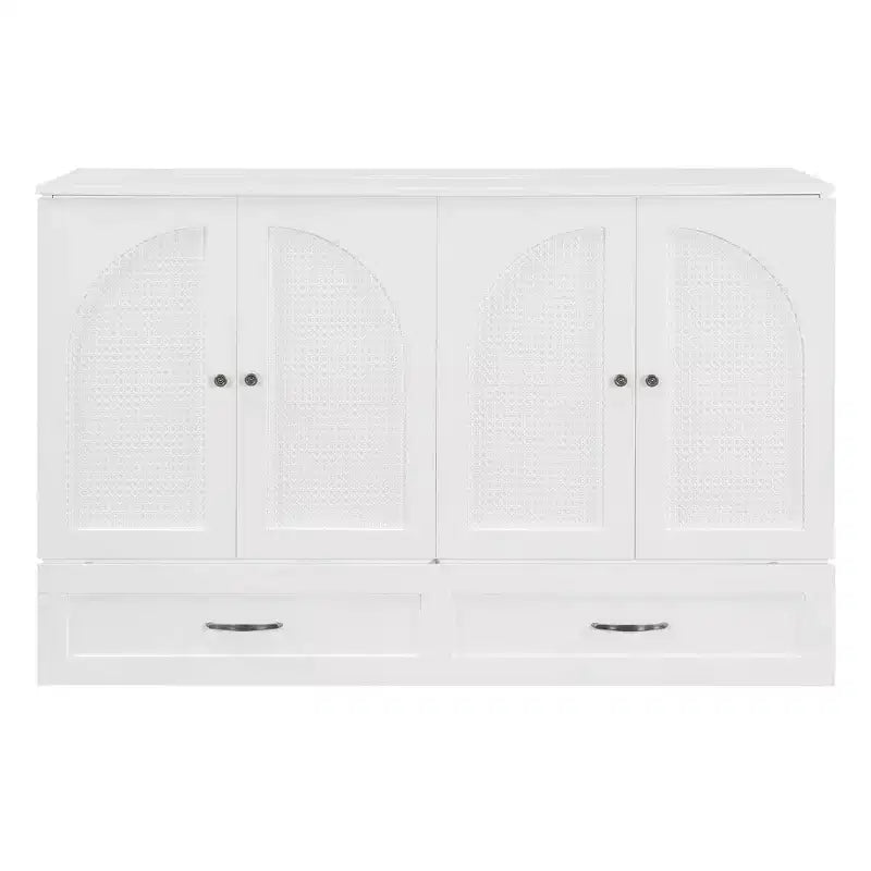 Letto a scomparsa moderno Queen in rattan con ampio cassetto per soggiorno e camera degli ospiti