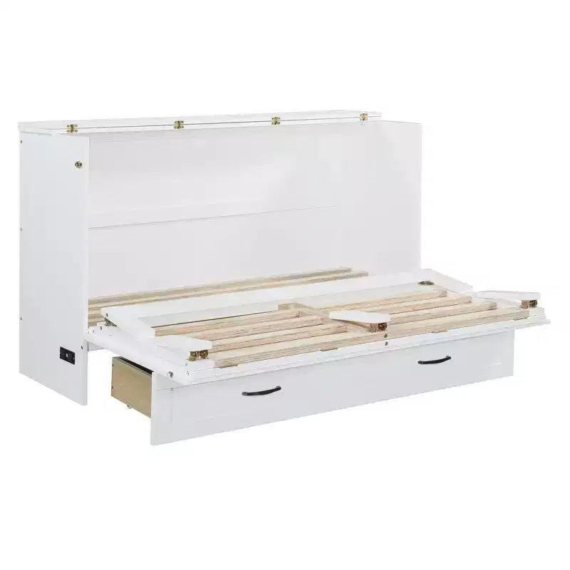 Letto a scomparsa moderno Queen in rattan con ampio cassetto per soggiorno e camera degli ospiti