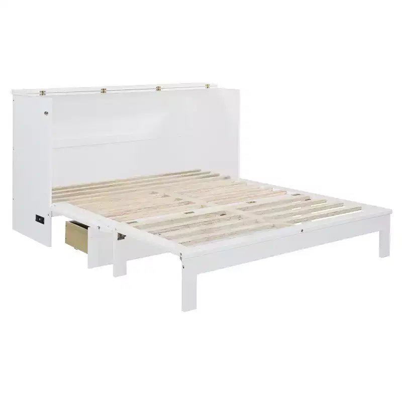 Letto a scomparsa moderno Queen in rattan con ampio cassetto per soggiorno e camera degli ospiti