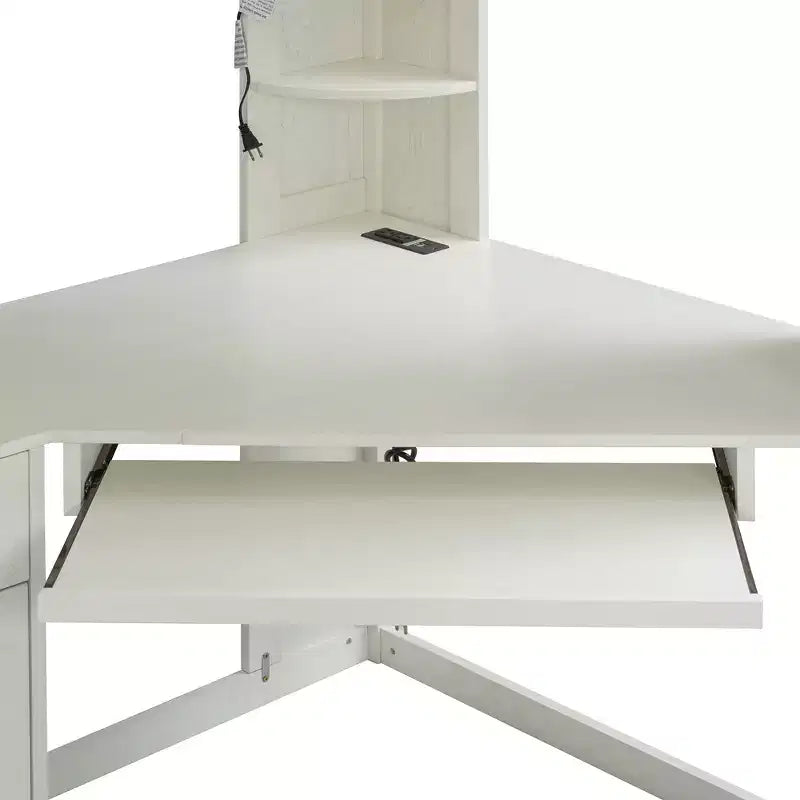 Letto a soppalco singolo tutto in uno con armadio integrato, scrivania, mensole, vassoio per tastiera e faretto