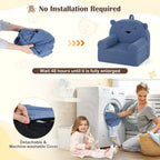 Divano a Orsetto per Bambini, Divanetto per Neonato in Schiuma con Rivestimento in Morbido Tessuto Fleece Marrone/Grigio/Blu scuro/Rosa