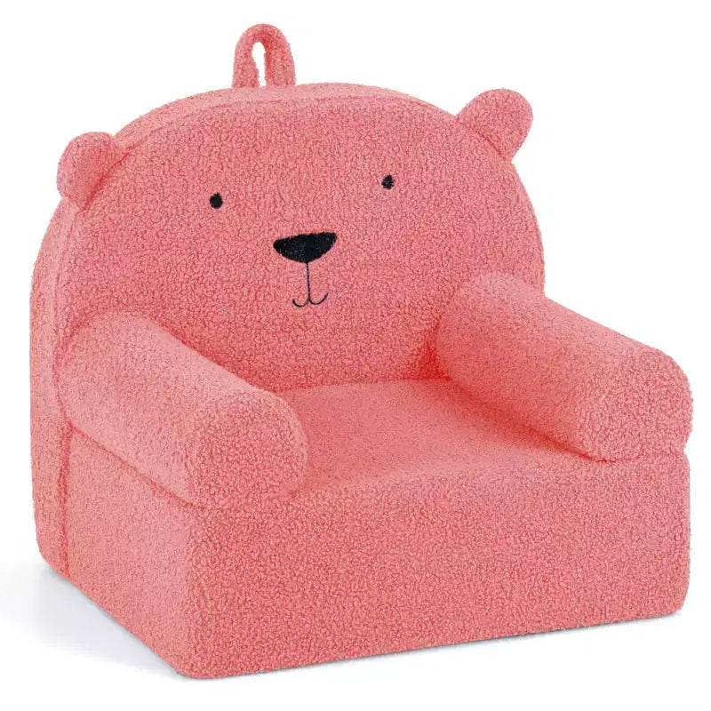 Divano a Orsetto per Bambini, Divanetto per Neonato in Schiuma con Rivestimento in Morbido Tessuto Fleece Marrone/Grigio/Blu scuro/Rosa