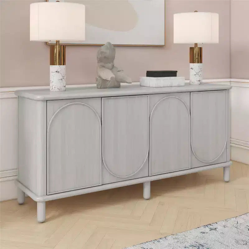 Credenza Abigail in legno rustico con ripiani regolabili