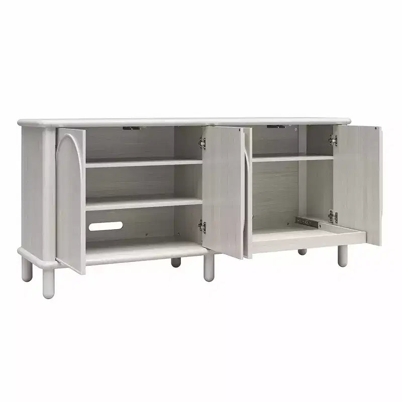 Credenza Abigail in legno rustico con ripiani regolabili