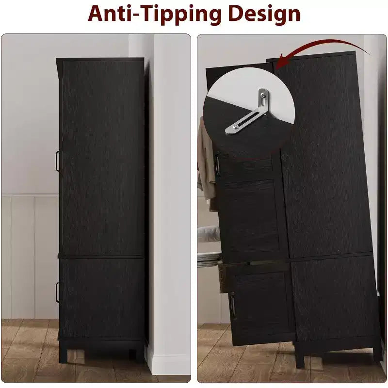 Armadio alto indipendente con 4 ante, ripiani regolabili, stile moderno, mobile contenitore per camera da letto, per casa, soggiorno
