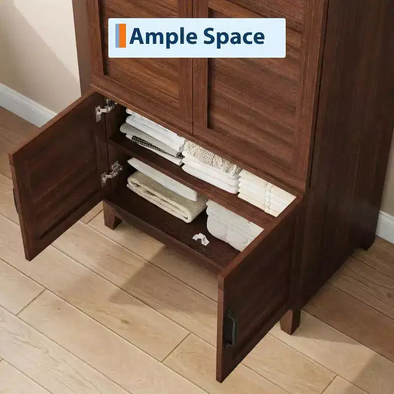 Armadio alto indipendente con 4 ante, ripiani regolabili, stile moderno, mobile contenitore per camera da letto, per casa, soggiorno