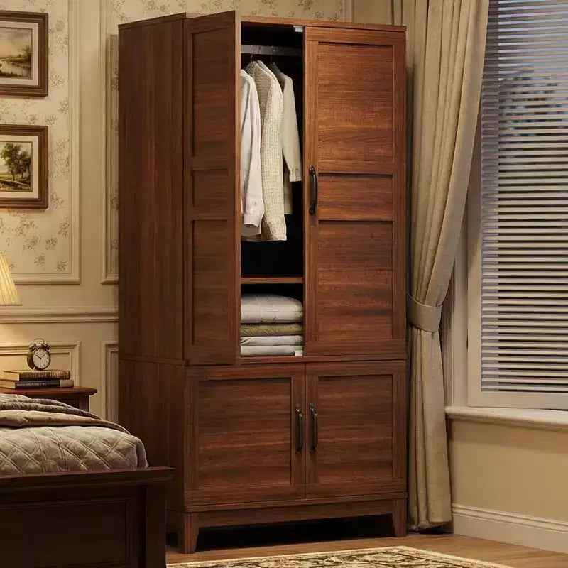 Armadio alto indipendente con 4 ante, ripiani regolabili, stile moderno, mobile contenitore per camera da letto, per casa, soggiorno