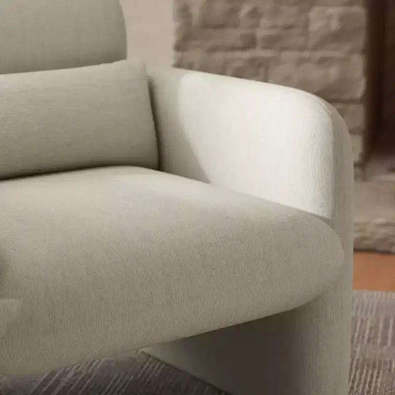 Poltrona a botte Diane Modern in ciniglia imbottita con cuscino