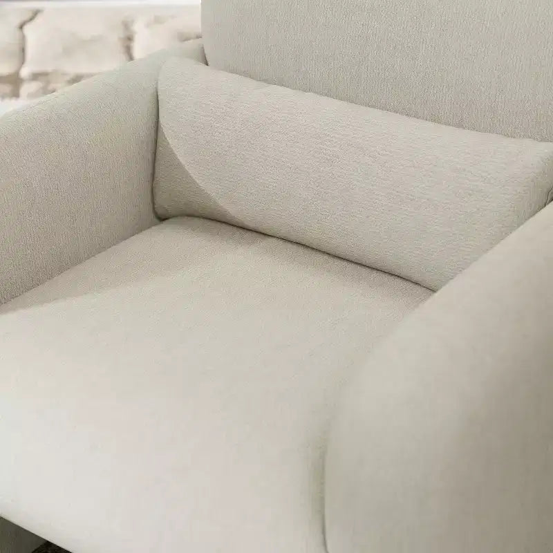 Poltrona a botte Diane Modern in ciniglia imbottita con cuscino