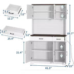 Credenza da cucina a colonna 71 Farmhouse, mobile credenza alto autoportante, per sala da pranzo, soggiorno