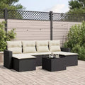 Set divani da giardino Nero, Bianco crema