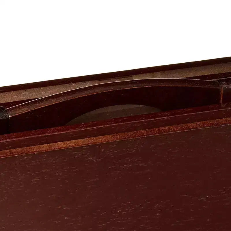 Tavolini Rettangolari Pieghevoli in Legno Massello Leggeri per Interni con Compatto Portaoggetti, Espresso (Set da 5 Pezzi)