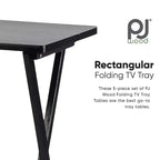 Tavolini Rettangolari Pieghevoli in Legno Massello Leggeri per Interni con Compatto Portaoggetti, Espresso (Set da 5 Pezzi)