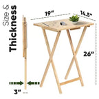 Tavolini Rettangolari Pieghevoli in Legno Massello Leggeri per Interni con Compatto Portaoggetti, Espresso (Set da 5 Pezzi)