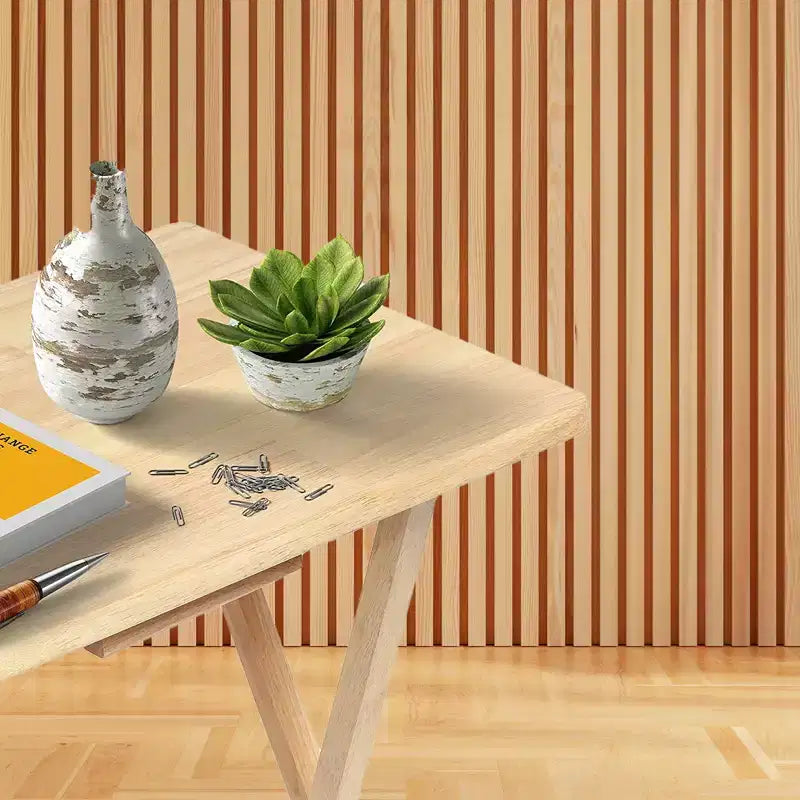 Tavolini Rettangolari Pieghevoli in Legno Massello Leggeri per Interni con Compatto Portaoggetti, Espresso (Set da 5 Pezzi)