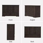 Mobile Credenza Stile Rustico con 5 Cassetti e 2 Ante, Mobile Bar in Legno, Ripiani Regolabili, per Sala da Pranzo, Soggiorno