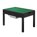 Kids Activity Table with Reversible Building Block Tabletop, Wooden Play Table with 2 Storage Bins for Crafts, Learning and Play, Black
