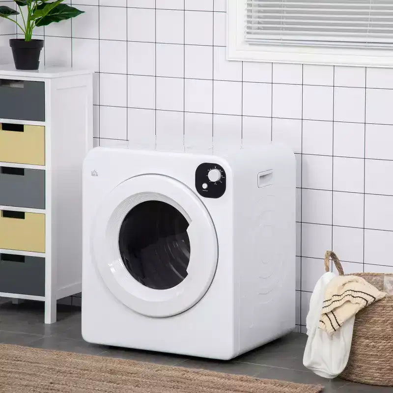 Asciugatrice compatta da 1300W, asciugabiancheria portatile con cestello in acciaio inossidabile da 90 litri, asciugatrice elettrica a carica frontale