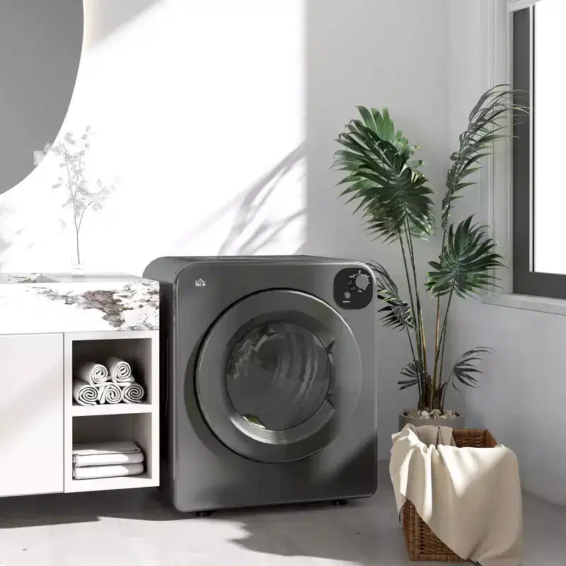 Asciugatrice compatta da 1300W, asciugabiancheria portatile con cestello in acciaio inossidabile da 90 litri, asciugatrice elettrica a carica frontale