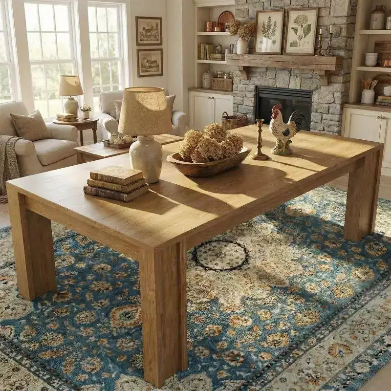 Tavolo da Pranzo per 4-6 Persone, Tavoli da Pranzo per 4 Persone, Grande Tavolo da Pranzo Rustico da Cucina, Tavolo Rettangolare da Sala da Pranzo per Piccoli Spazi, Cucina, Appartamento